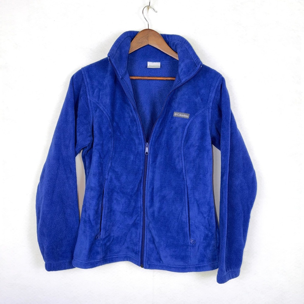 Columbia Benton Springs Fleece Jacket Womens M Blue Full Zip Outdoor Gorpcore